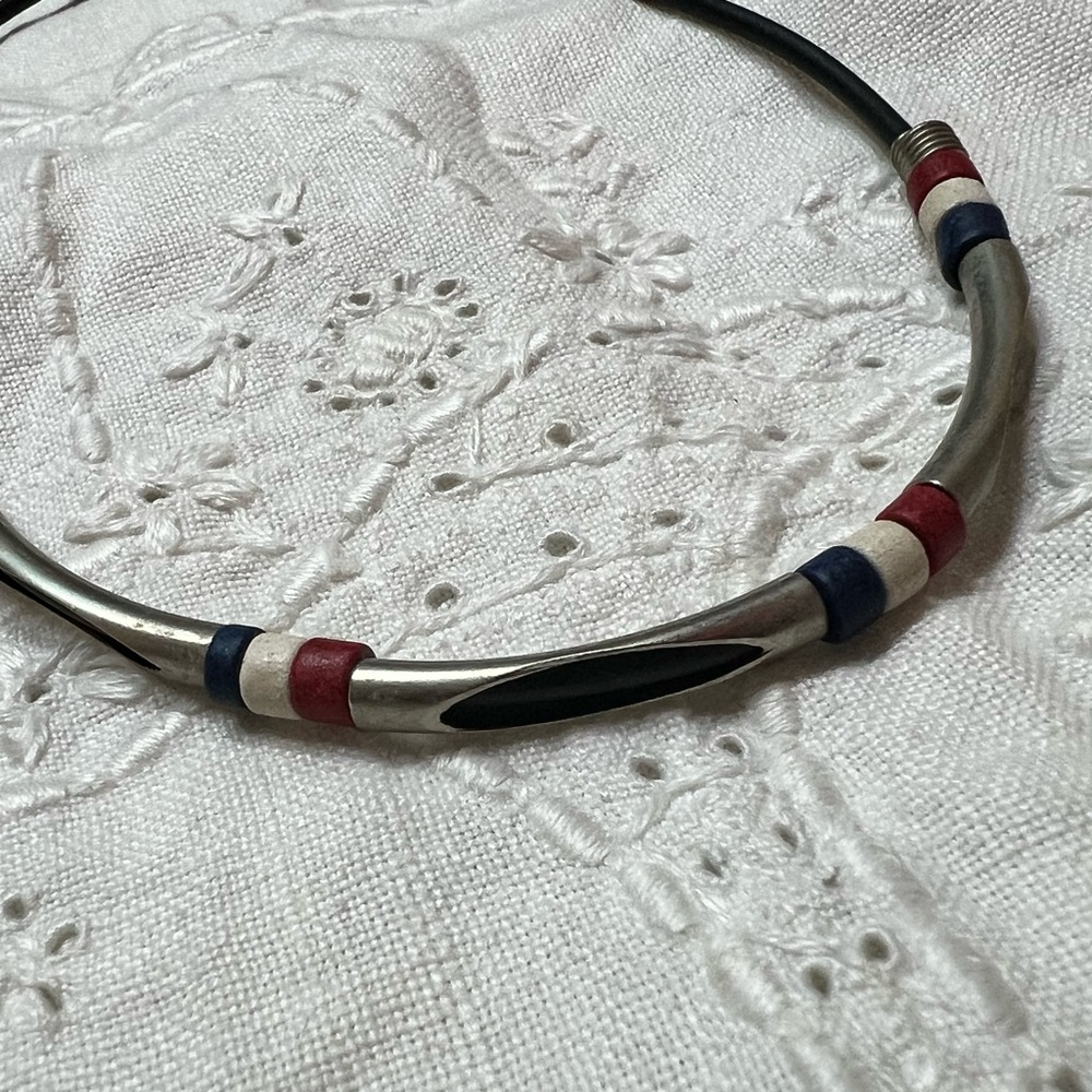 Vintage Silver and Red Necklace bohemian festival tribal‎